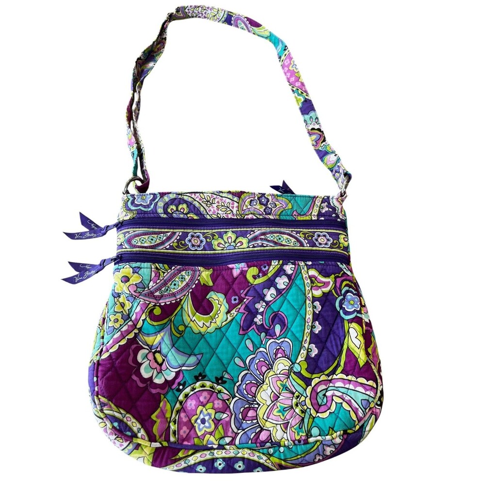 Vera Bradley Bag Floral Paisley Heather Purse Crossbody Adjustable Strap 12x12"